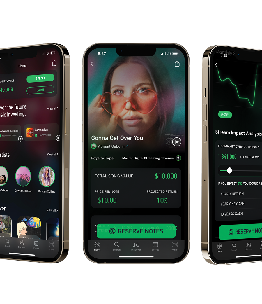 Labelcoin app interface mockup